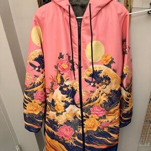 Pink Floral Wave Hoodie